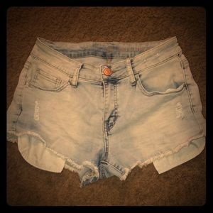 High Rise Shorty Jean Shorts